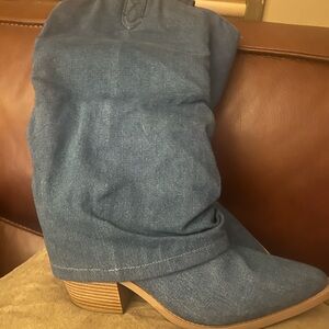 Denim Slouchy Women's Boots